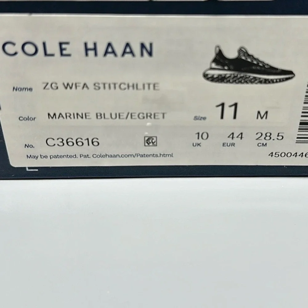 Cole Haan ZG WFA Stitchlite Marine Blue Shoes C36616 Men's Sz 11 NEW‎